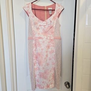 Beguile by Byron Lars Coral Lace Button-Back Sheath Dress size 8